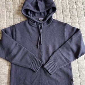 Patagonia Recycled Wool Hoody Pullover - Men's Large Navy